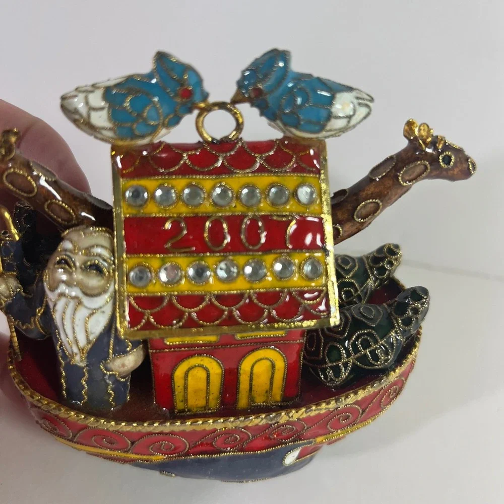 Dillards Trimmings Cloisonne Noahs Ark Christmas Ornament 2007